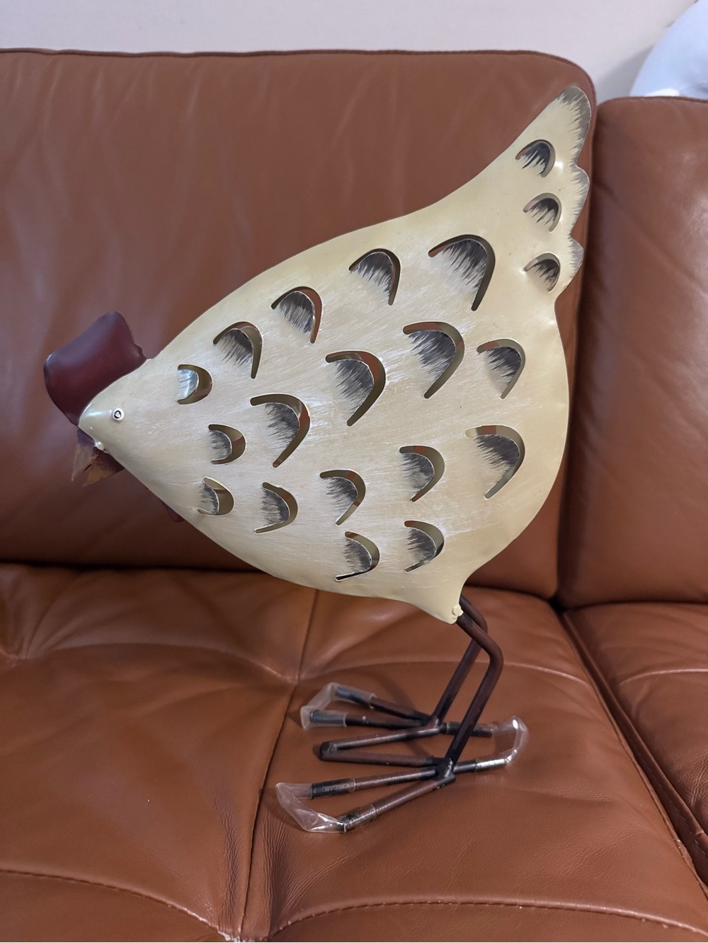 Decorative Metal Chicken Figurine